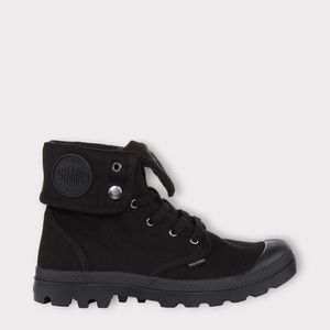 Women's Palladium Boots Baggy in Black Canvas. 02353-060